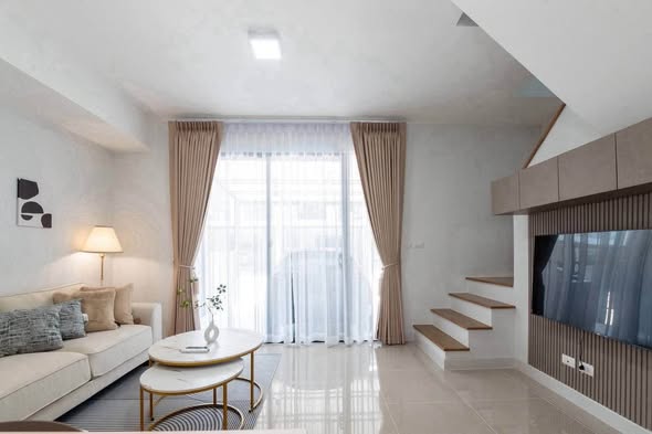 living room and bedroom of Pleno Sukhumvit-Bangna 2