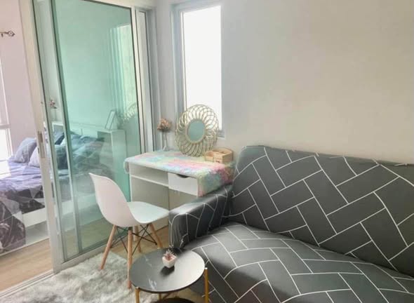 living room and bedroom of Plum Condo Mix Chaengwattana (เฟส4 อาคาร C)