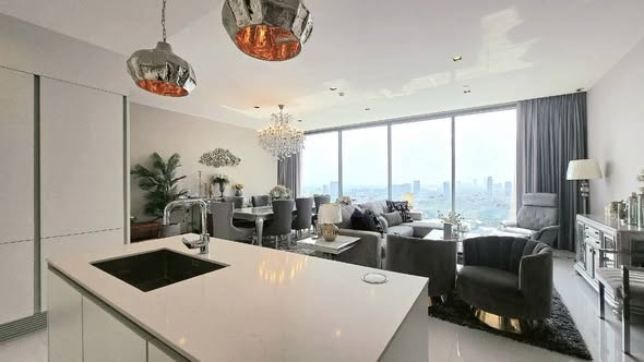 living room of Q1 Sukhumvit Condo by Q House