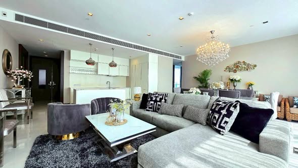 living room of Q1 Sukhumvit Condo by Q House