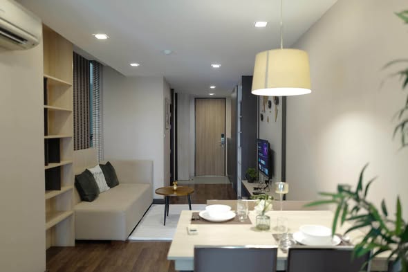 living room of Qube Suites Sukhumvit 46