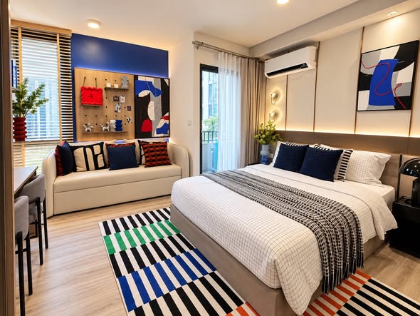 bedroom of QUINTARA MHy’GEN RATCHADA – HUAI KHWANG (ควินทารา มาย’เจน รัชดา-ห้วยขวาง)