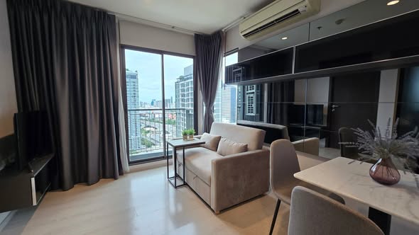 bedroom and living room of Rhythm Asoke