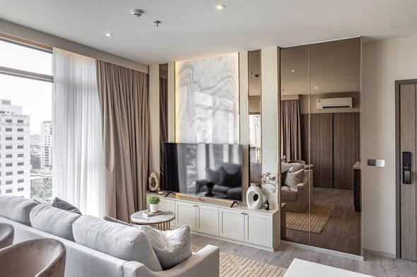 bedroom and living room and room interior of Rhythm Ekkamai Estate