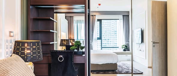 bedroom and room interior of Rhythm Sukhumvit 36-38