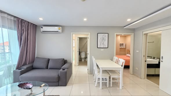 living room and bedroom of Siam Oriental Plaza