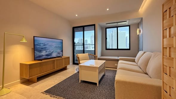 bedroom and living room of SiPhaya River View Condominium