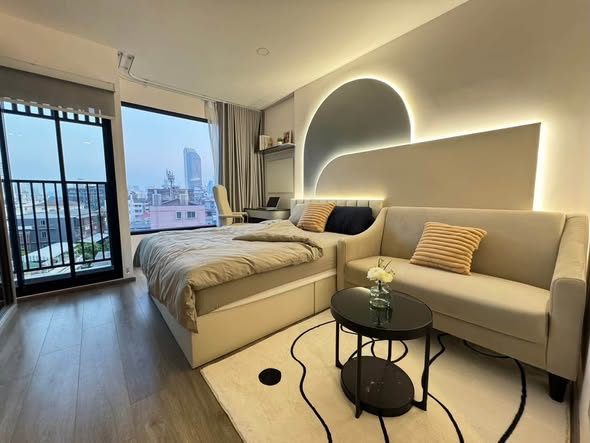 living room and bedroom of SOHO​ BANGKOK​ RATCHADA​