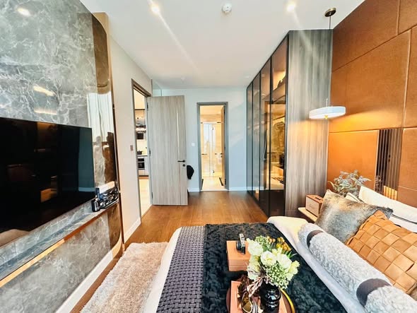 living room and bedroom and room interior of Supalai Icon Sathon