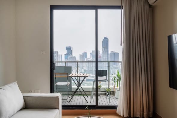 living room and bedroom of Supalai Premier @ Asoke