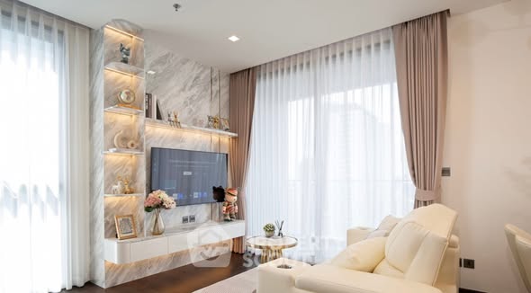 living room and bedroom of The Address Siam-Ratchathewi