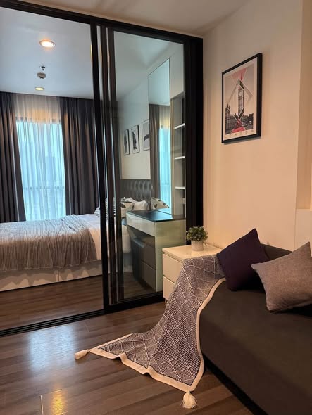 living room and bedroom and room interior of THE BASE Park West – Sukhumvit 77