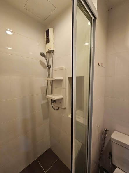room interior and bathroom of THE BASE Park West – Sukhumvit 77