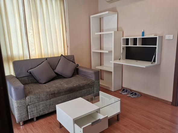 living room and bedroom of THE BASE Sukhumvit 77