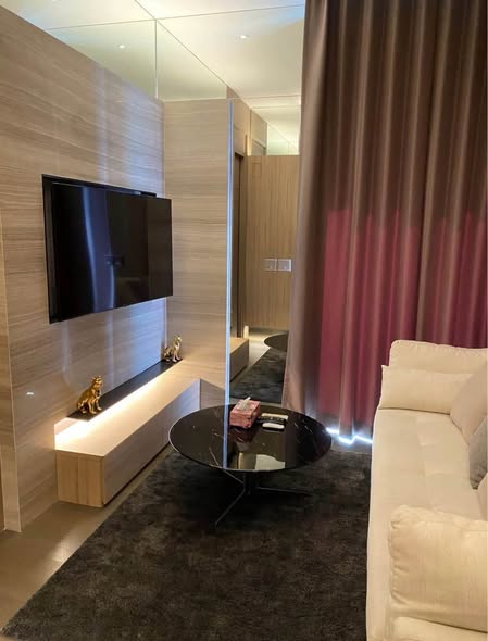 living room and bathroom of THE ESSE at SINGHA COMPLEX