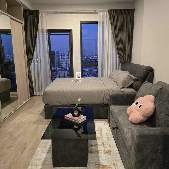 living room and bedroom of THE ESSE Sukhumvit 36