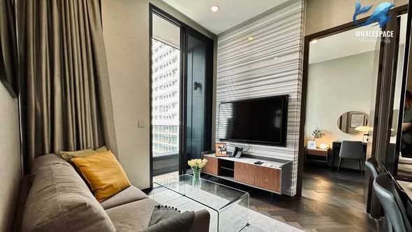living room and bedroom and room interior of THE ESSE Sukhumvit 36