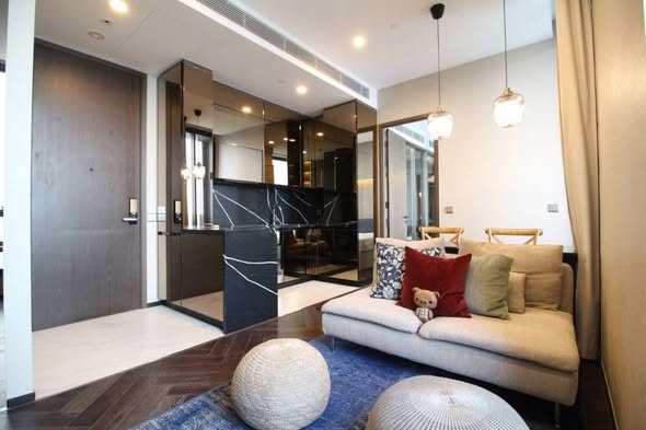 living room and room interior of THE ESSE Sukhumvit 36