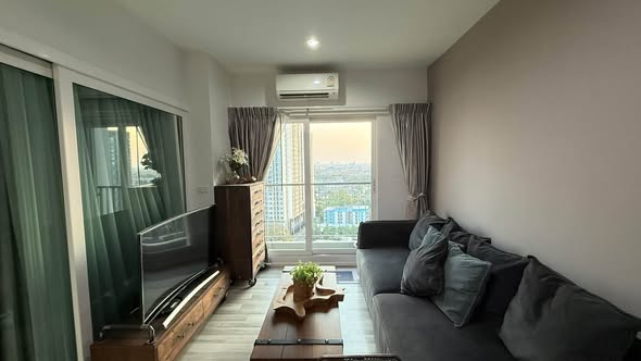 bedroom and living room of The Key BTS Wutthakat เดอะ คีย์ บีทีเอส วุฒากาศ
