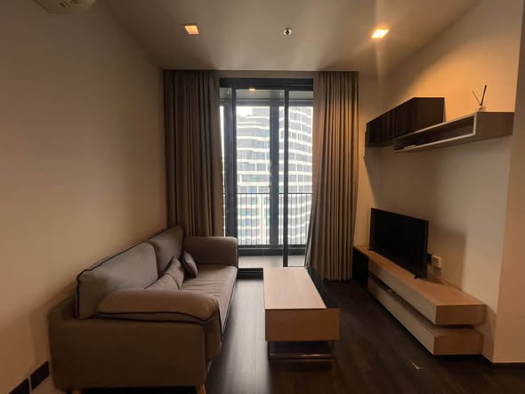 living room and bedroom of THE LINE Asoke-Ratchada