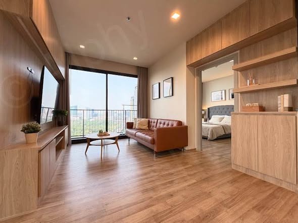 living room and bedroom of THE LINE Jatujak-Mochit