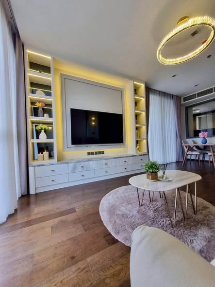 bedroom and living room of THE LINE Ratchathewi