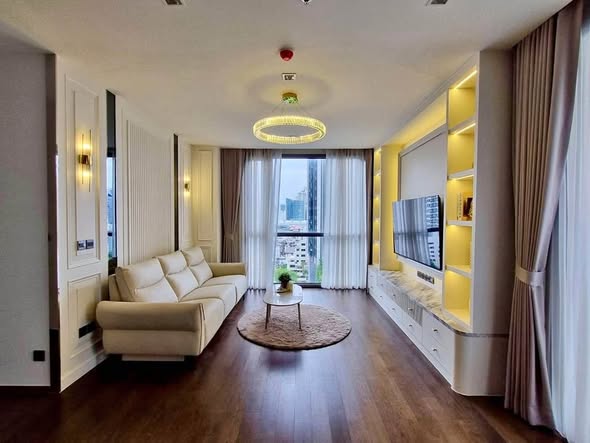 living room and bedroom of THE LINE Ratchathewi
