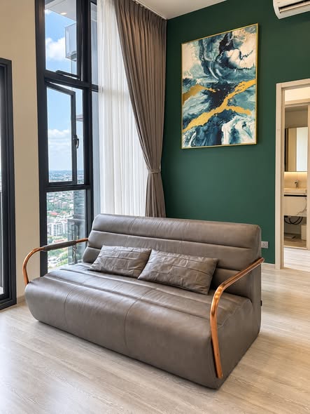 living room and bedroom of THE LINE Sukhumvit 101