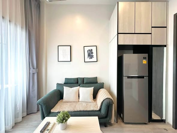living room and bedroom of THE LINE Sukhumvit 101
