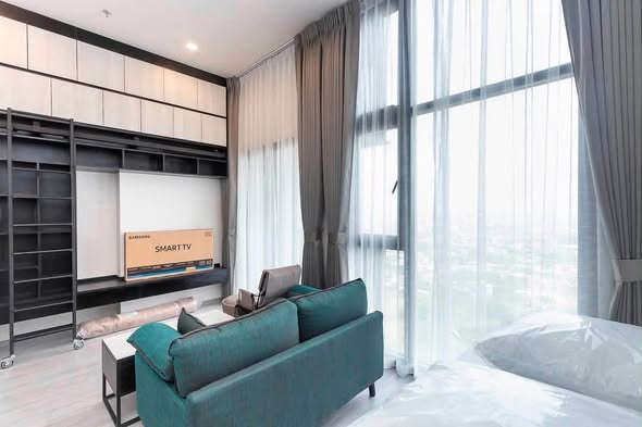 living room and bedroom of THE LINE Sukhumvit 101