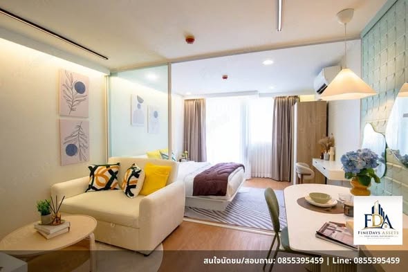 living room and bedroom of The Link Sukhumvit64