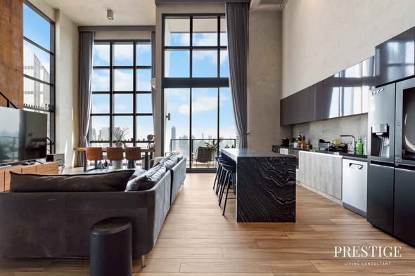 living room and kitchen of The Lofts Asoke