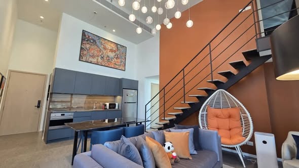 living room of The Lofts Silom by Raimon Land