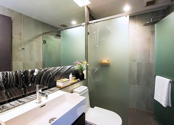 room interior and bathroom of The Lumpini 24