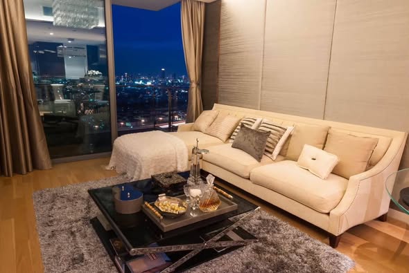 living room and bedroom of The Pano