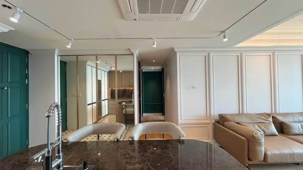 living room and kitchen of The Pano