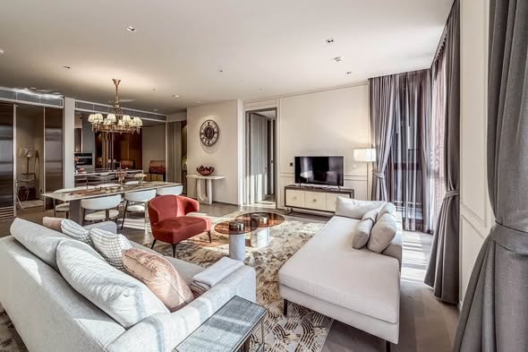 bedroom and living room of The Reserve Sathorn
