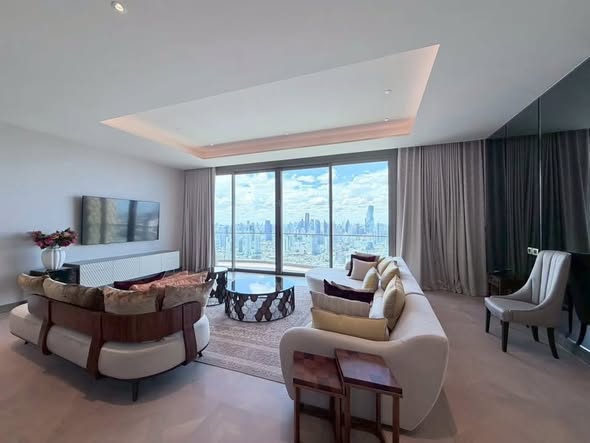 bedroom and living room of The Residences at Mandarin Oriental Bangkok