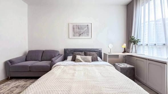 bedroom and living room of The Rich Rama 9 – Srinagarindra
