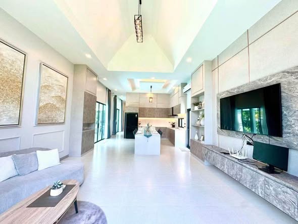 living room of The Siam Place Pool Villa 芭堤雅豪华泳池别墅