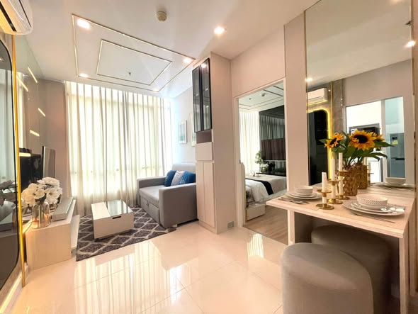 bedroom and living room of The Sky Sukhumvit