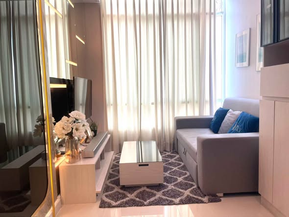 living room and bedroom of The Sky Sukhumvit