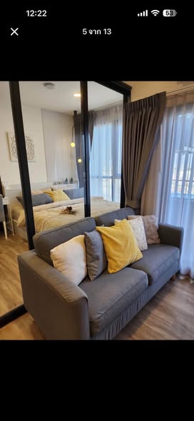 living room and bedroom of The Stage Mindscape Ratchada-Huai Khwang