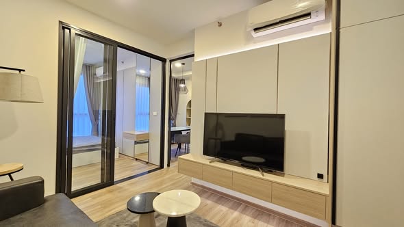 living room and bedroom and room interior of The Stage Mindscape Ratchada-Huai Khwang