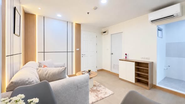 living room and bedroom and room interior of U Delight @ Huai Khwang Station