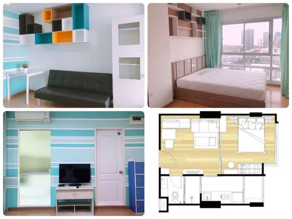 bedroom of U-Delight Jatujak Station condo.