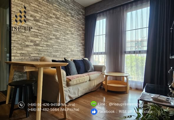 living room and bedroom of UNiO Sukhumvit 72